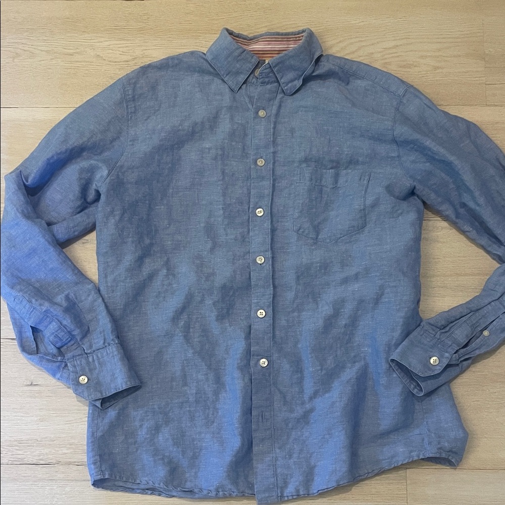 Haupt 100% Cotton Button Down Men's 15.5 Blue